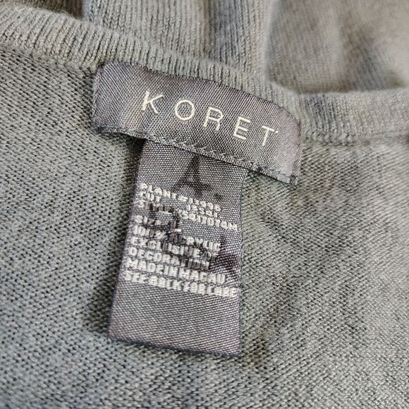 Vintage Koret Embroidered Floral Knit Cardigan Sweater Women’s Large Blue - Picture 3 of 8